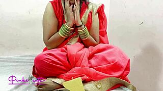 on their anniversary father-in-law cuts cake then fucks horny daughter-in-law hard on bed