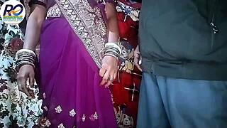 Bhabhi readies shaved pussy for brother-in-law's hard fuck stripping blouse hindi audio
