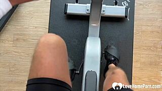 brunette gf sucks my cock hard in toilet before i penetrate her deep... homemade pickup