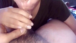 Roommate wakes to homemade morning blowjob ending in creamy close-up cum lick