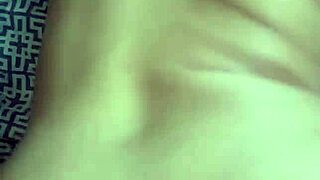 Native rez girl takes huge cock cumshot on her big tits and ass