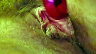 Chubby amateur moans fingering clit with vibrator dildo in first-time solo play