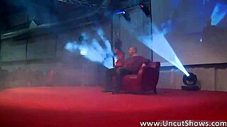 Slutty Brunette In Red Lingerie Rips Clothes Off For Public Striptease Fuck!