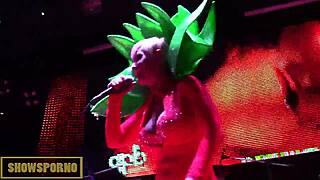 Latin big ass lesbians scissor outdoors with public music pounding