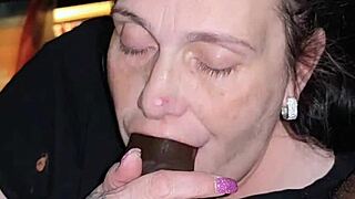 Chubby Mature's Sloppy Deepthroat on Monster Cock Leaves Mouthful Cum