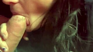 Wifey deepthroats cock while schoolgirl shopping turns public fuck