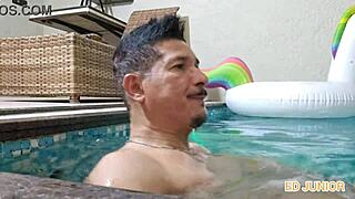 i couldn't resist fucking this nympho actress poolside mid-shoot