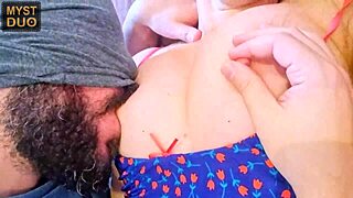 playing with her puffy nipples makes this curvy latina moan n cum hard 😍. homemade couple sensual play