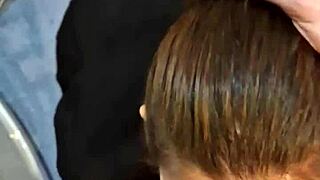 Skinny Tanned Neighbor Fucks in Bathroom with Long Hair Bra.