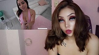 Horny Latina Teen with Massive Natural Tits Orgasms Hard