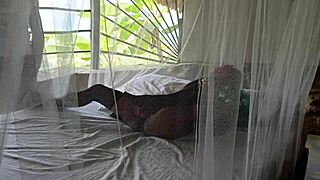 I catch my hot Latina stepsister masturbating with vibrator on her curvy pussy, so I help with my huge cock 1on1 homemade