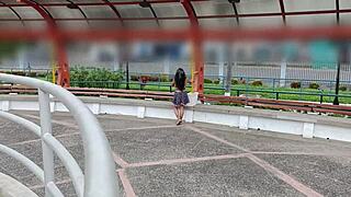 a beautiful slut waits for boyfriend at mall but stranger bends her over for passionate doggystyle pounding at his shop