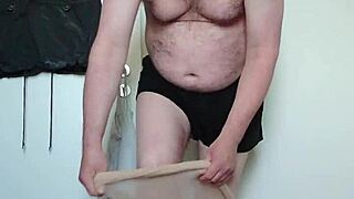 carmen nylonjunge slips into sheer nylons for barefoot fetish tease