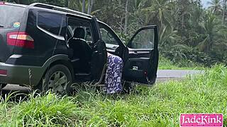 What Would You Do Catching Us Bent Over Doggystyle on Highway Side?!