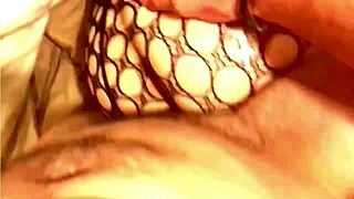 Sexy Ass Girl Fucks in Lingerie Panties Fishnets