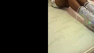 petite latina milf in total silver fishnet pantyhose