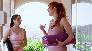 perverted yoga trainer lauren phillips and penelope kay fuck doggystyle in flexible threesome