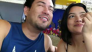 Post Party Chat With Petite Brunette Babe. Leads To Hardcore Ass Licking Backstage