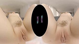 VRAllure Bored Hairy Teen Doll Masturbates Solo with Toys