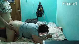 Emo Babe Bent Over Doggystyle with White and Pink Thong Pulled Aside for Deep Pounding