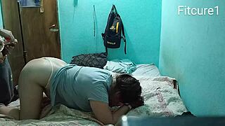 Emo Babe Bent Over Doggystyle with White and Pink Thong Pulled Aside for Deep Pounding