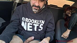 app driver woman catches passenger masturbating cum on ass car street voyeur