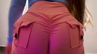 latina's huge ass shakes wildly rebolando in skin tight shorts workout tease