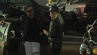 crazy hairy pussy tits fucked hard doggystyle in scrapyard car