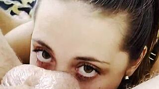 young cutie delivers messy deepthroat blowjob and sloppy rimming action