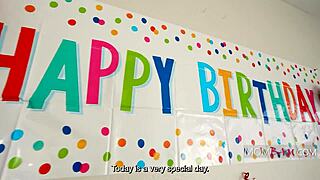 Step Mom Cougar Blonde Offers Big Tits Pussy as Birthday Gift to Not Son!