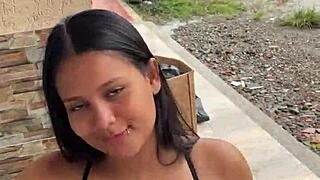 yo this colombian puta sucking huge cock on street 😈 caught by nosy neighbor!!