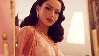 Beautiful Big Ass MILF Bryona Poses Naked in Provocative Lingerie and Stockings, Stripping Softcore with Huge Tits and Curves