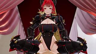 Demon girl Vindicare rides monster cock cowgirl style in 3D porn animation