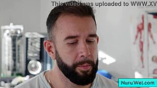 hey blondie anna claire clouds preps her client for that slippery wet nuru massage session 😏