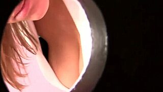 Blonde Big Tits Tattoo Slut Deepthroats Gloryhole Cock For Cum