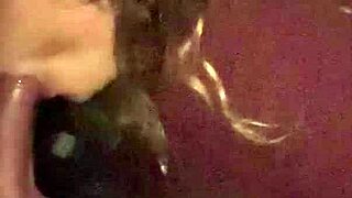 cutie drops to knees for eager amateur blowjob