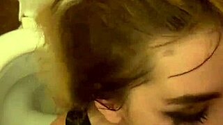 toilet piss whore overflowing with hot cum after filthy fuck