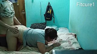 Emo Babe Bent Over Doggystyle with White and Pink Thong Pulled Aside for Deep Pounding