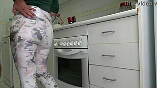 French stepmom spreads hairy pussy for stepson cumshot explosion