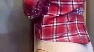 damn this sexy petite milf's plump ass in panties has me teasing for more cum