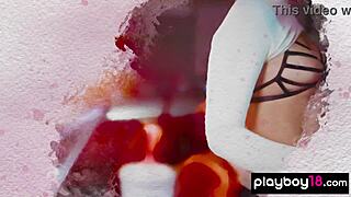 GLAMOROUS BLONDE POLINA RIPS CLOTHES TO BARE SHAVED PUSSY AND TITS!