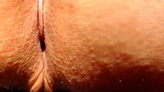 Mature Wife Grinds Shaved Gaping Pussy on Huge Meat