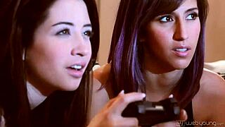 Eva Sedona And April Oneil Explore Hairy Tits In Lesbian Play