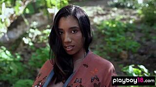 brookliyn wren reveals her large natural breasts outside