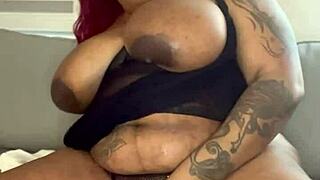 bbw patravontesse jerks fat monster cock to massive cumshot on big tits