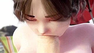 Mei Kneels for Intense Titty Fuck with Monster Cock Between Huge Tits