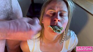 oh daddy stuffs those twenty dollar bills right into my slutty pussy then blasts a massive facial cumshot all over uh fuck yeah