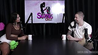 alemão and lexi mallet swing cast with tifany rocha in sheer red lingerie dirty talk domination interview compilation