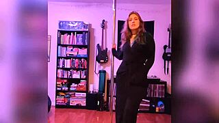 black lingerie striptease rips clothes off big tits blonde