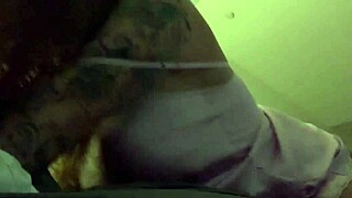 Pink satin clings as wife orgasms hard with dildo toy